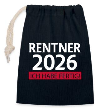 Rentner 2026 Ruhestand lustig - Verschließbarer Geschenkbeutel aus Baumwolle (14x20cm) - Navy - Vorne