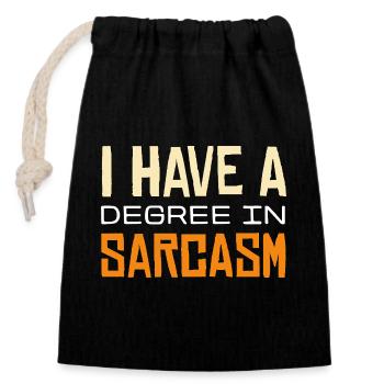 Sarcasme : design de t-shirt de remise des diplômes - Sac cadeau en coton avec cordon (14 x 20 cm) - noir - Devant