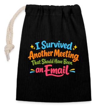 Drôle d’humour au bureau Conception des e-mails - Sac cadeau en coton avec cordon (14 x 20 cm) - noir - Devant