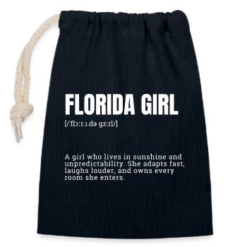 Florida Girl Sonnenschein Dynamik - Verschließbarer Geschenkbeutel aus Baumwolle (14x20cm) - Navy - Vorne