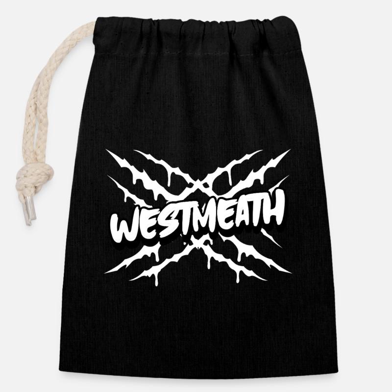Westmeath, Irlande - Sac cadeau en coton avec cordon (14 x 20 cm) - noir