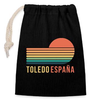 Toledo, Spanien - Verschließbarer Geschenkbeutel aus Baumwolle (14x20cm) - Schwarz - Vorne