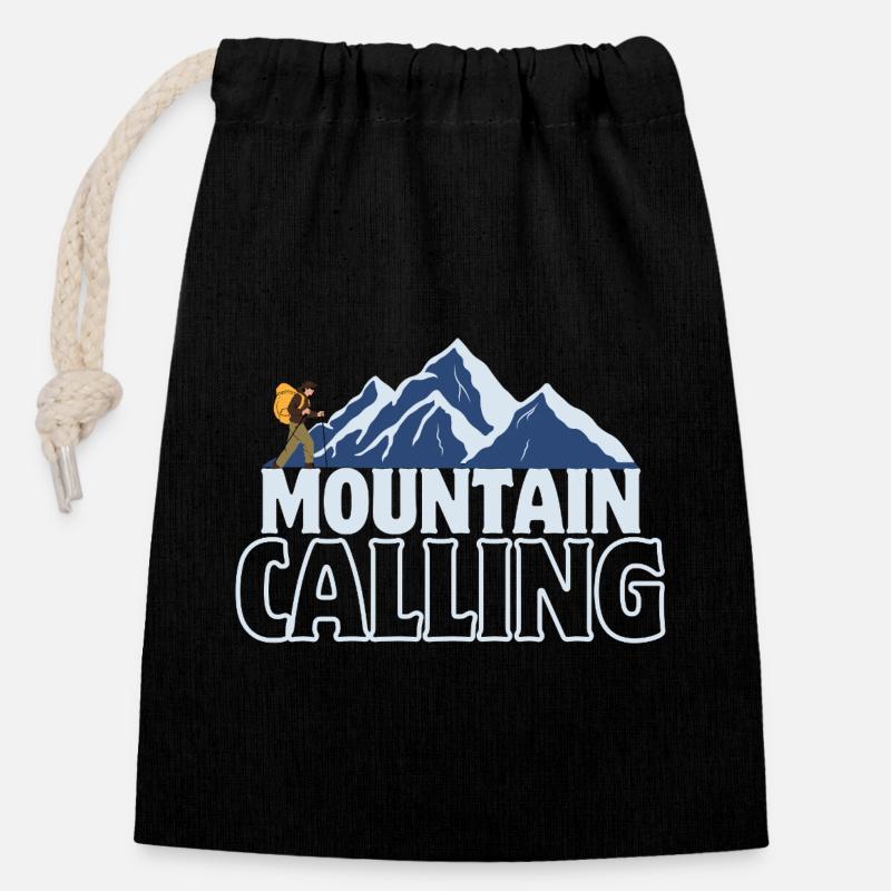 Bergruf Hiking - Closable cotton gift bag (14x20cm) - black