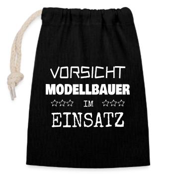 Model maker as a profession - Closable cotton gift bag (14x20cm) - black - Front