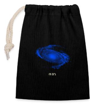 M81 - Bodes Galaxie - Verschließbarer Geschenkbeutel aus Baumwolle (14x20cm) - Schwarz - Vorne