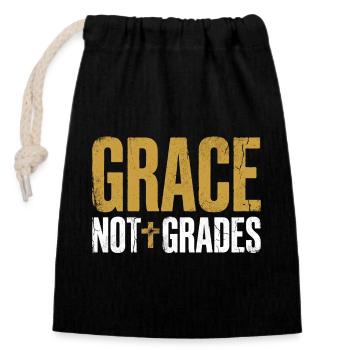 La grâce n’évalue pas Enseignant chrétien Jésus foi - Sac cadeau en coton avec cordon (14 x 20 cm) - noir - Devant