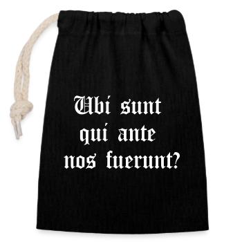 Latin Gothic Phrase Tee - Closable cotton gift bag (14x20cm) - black - Front