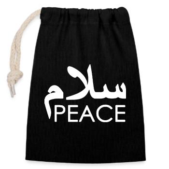 Arabic Peace Glyph - Closable cotton gift bag (14x20cm) - black - Front