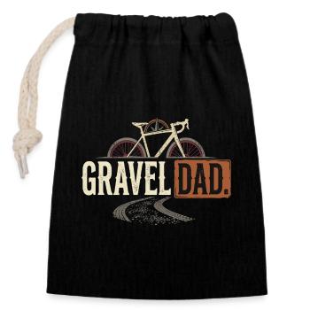 Gravel Bike Dad Fahrrad Offroad Papa - Closable cotton gift bag (14x20cm) - black - Front