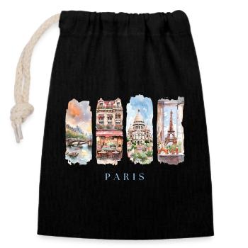 Paris Holidays Travel – City & Culture France - Sac cadeau en coton avec cordon (14 x 20 cm) - noir - Devant
