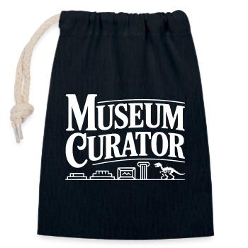 Conservateur du musée - Sac cadeau en coton avec cordon (14 x 20 cm) - bleu marine - Devant
