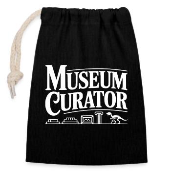 Conservateur du musée - Sac cadeau en coton avec cordon (14 x 20 cm) - noir - Devant