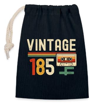 Vintage 85er Kassetten-Neonstreifen - Verschließbarer Geschenkbeutel aus Baumwolle (14x20cm) - Navy - Vorne