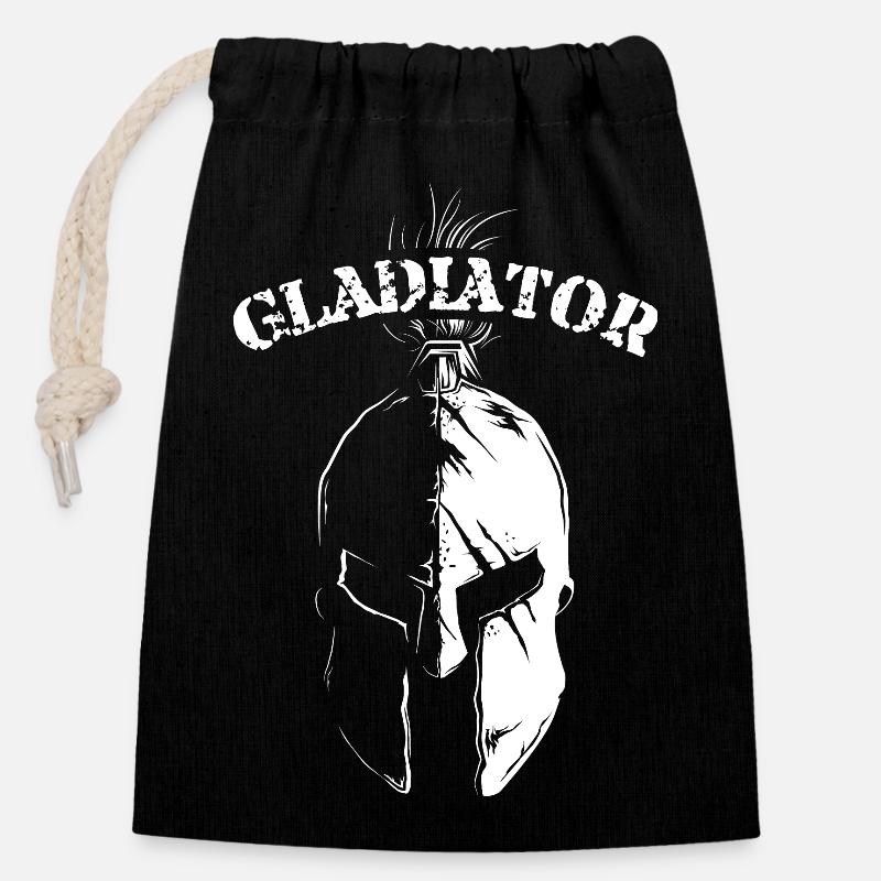 Gladiator Helm 300 Fighter Geschichte Römer Symbol - Verschließbarer Geschenkbeutel aus Baumwolle (14x20cm) - Schwarz