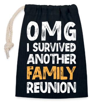 Dear family member Family holiday at home - Closable cotton gift bag (14x20cm) - navy - Front