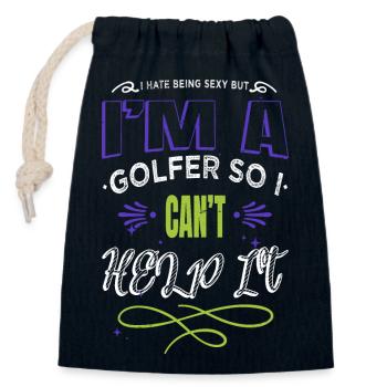 Golf Golf Clubs Geek Cadeau Drôles d’animaux Dictons - Sac cadeau en coton avec cordon (14 x 20 cm) - bleu marine - Devant