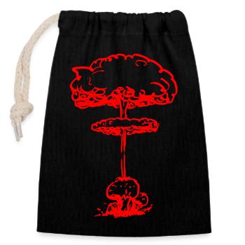 Champignon pollinique nucléaire (rouge) - Sac cadeau en coton avec cordon (14 x 20 cm) - noir - Devant