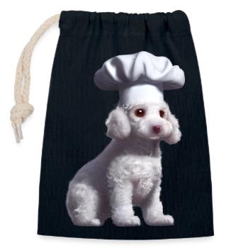 Poodle Dog Owner Cooks Poodle Puppy Dog Puppy - Closable cotton gift bag (14x20cm) - navy - Front