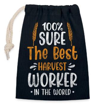 Agriculteur Champ - Sac cadeau en coton avec cordon (14 x 20 cm) - bleu marine - Devant