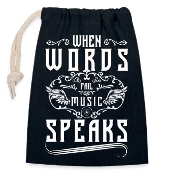 Music Techno Record - Closable cotton gift bag (14x20cm) - navy - Front