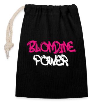 Design de t-shirt cool pour les blondes - Sac cadeau en coton avec cordon (14 x 20 cm) - noir - Devant