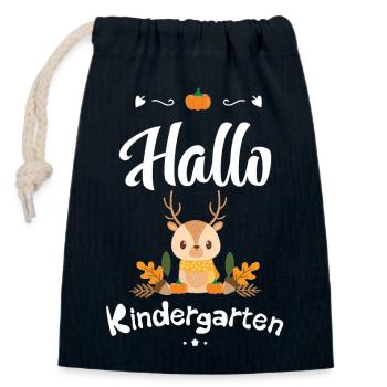 niedliches Reh Design mit Herbstmotiven - Verschließbarer Geschenkbeutel aus Baumwolle (14x20cm) - Navy - Vorne