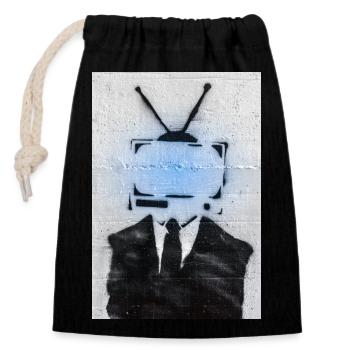 Mind control - Closable cotton gift bag (14x20cm) - black - Front
