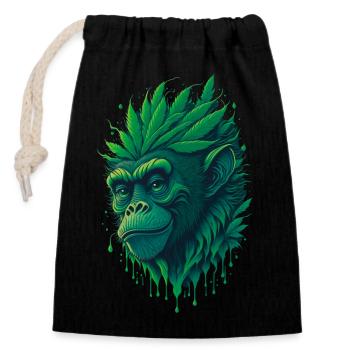 Cannabis Monkey Our Cannabis Monkey Style - Closable cotton gift bag (14x20cm) - black - Front