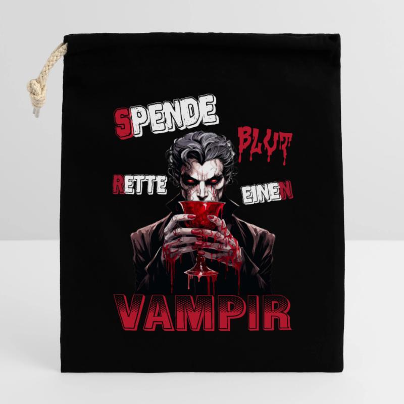 Donate Blood Save a Vampire Comic Version Closable cotton gift bag (14x20cm)