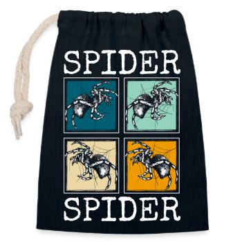Spider Pet Tarantula - Closable cotton gift bag (14x20cm) - navy - Front