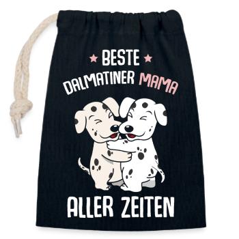 Beste Dalmatinermama - Verschließbarer Geschenkbeutel aus Baumwolle (14x20cm) - Navy - Vorne