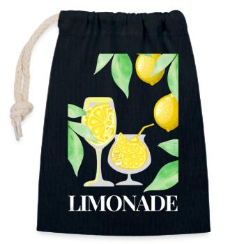 Lemon Fruits Lemonade - Closable cotton gift bag (14x20cm) - navy - Front