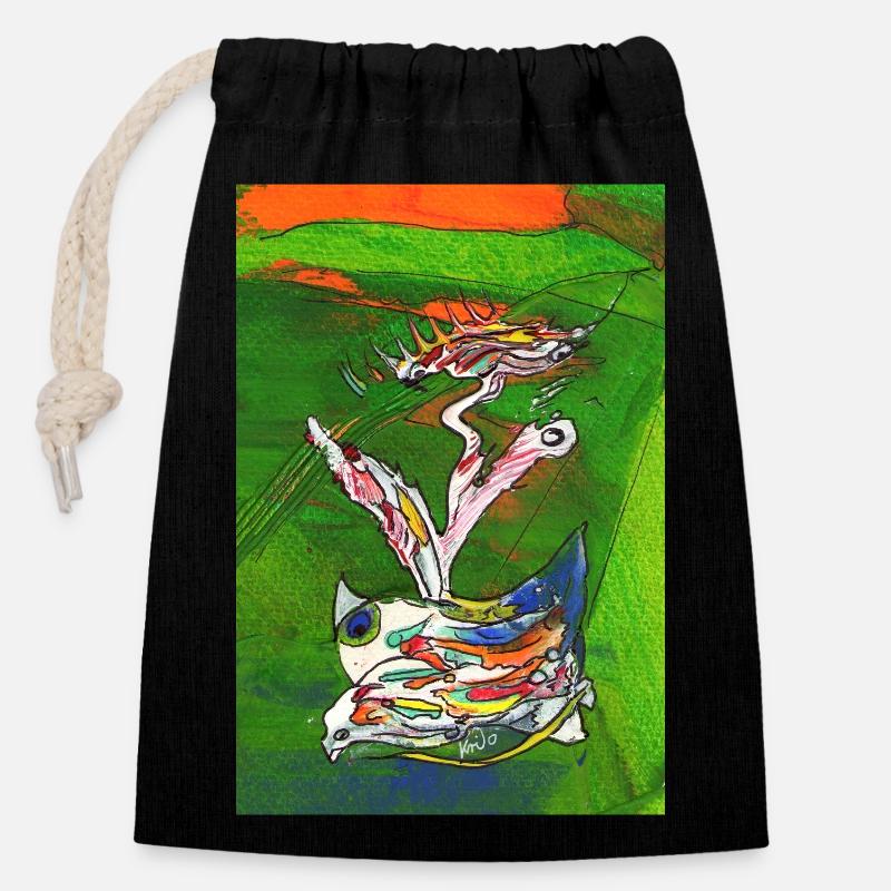 FUNtasie - Closable cotton gift bag (14x20cm) - black