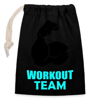 Workout Team 02 - Closable cotton gift bag (14x20cm) - black - Front