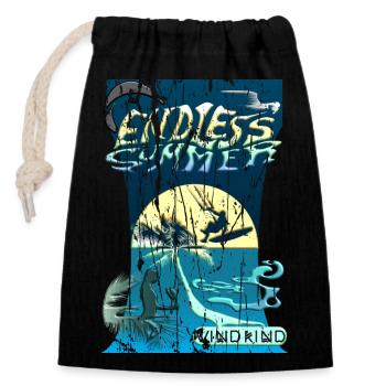 Endless summer Kiteboarding - Closable cotton gift bag (14x20cm) - black - Front