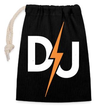 DJ Power Donner - Verschließbarer Geschenkbeutel aus Baumwolle (14x20cm) - Schwarz - Vorne