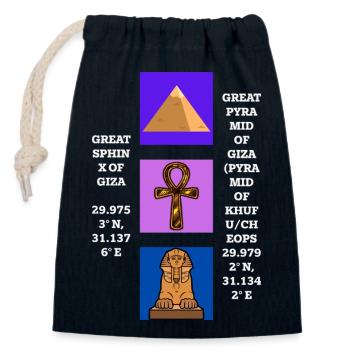 Mysterious Egypt - Closable cotton gift bag (14x20cm) - navy - Front