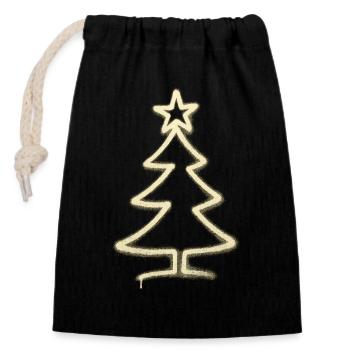 Urban Christmas Tree – One Line Art Weihnachts Des - Closable cotton gift bag (14x20cm) - black - Front