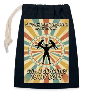 Superhero_Dad - Closable cotton gift bag (14x20cm) - navy - Front