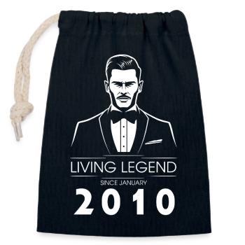 16. Geburtstag Living Legend (GENT) since 01/2010 - Closable cotton gift bag (14x20cm) - navy - Front