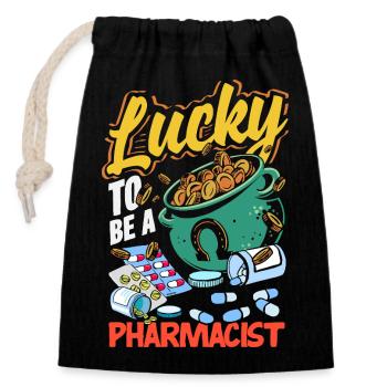 Apotheker Pharmazeutisch-technischer - Verschließbarer Geschenkbeutel aus Baumwolle (14x20cm) - Schwarz - Vorne