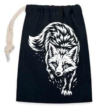 Tribal Fuchs – Wildes Waldtier Motiv - Verschließbarer Geschenkbeutel aus Baumwolle (14x20cm) - Navy - Vorne