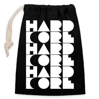 Hardcore Grid Typography - Closable cotton gift bag (14x20cm) - black - Front