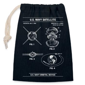 Schéma du plan des satellites de la Marine - Sac cadeau en coton avec cordon (14 x 20 cm) - bleu marine - Devant
