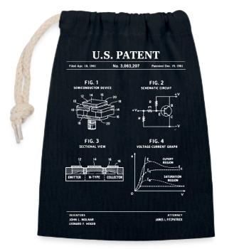 Circuit Diagram Patent Blueprint  - Closable cotton gift bag (14x20cm) - navy - Front
