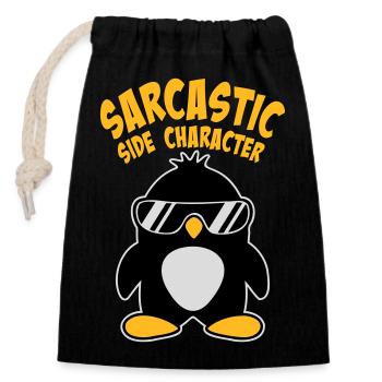 Logo des lunettes de soleil de personnage secondaire sarcastique du Pingouin - Sac cadeau en coton avec cordon (14 x 20 cm) - noir - Devant