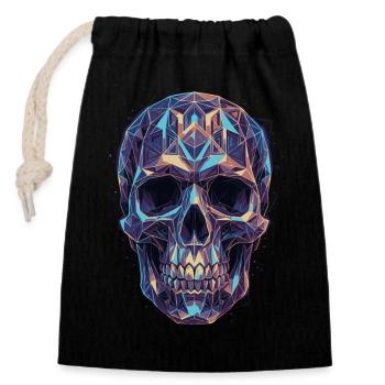 Geometric skull in a blaze of color - Closable cotton gift bag (14x20cm) - black - Front