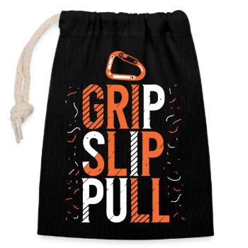 Grip Slip Pull Escalade - Sac cadeau en coton avec cordon (14 x 20 cm) - noir - Devant
