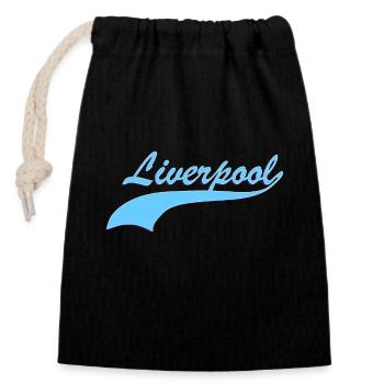 Liverpool - Closable cotton gift bag (14x20cm) - black - Front