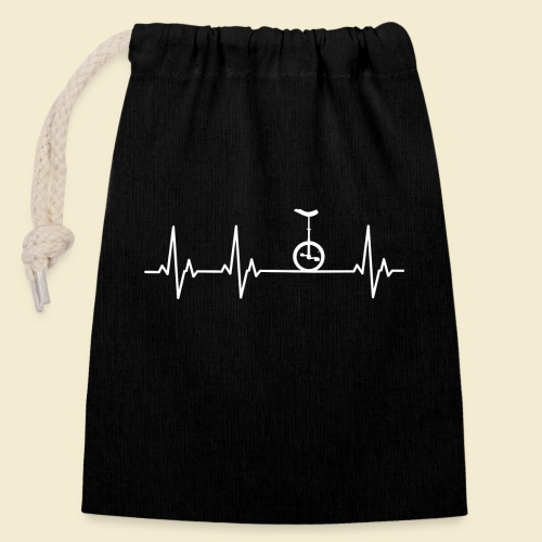 Einrad | Heart Monitor - Verschließbarer Geschenkbeutel aus Baumwolle (14x20cm)